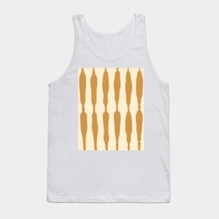 Midcentury Organic Stripes, Ochre and Cream Palette Tank Top